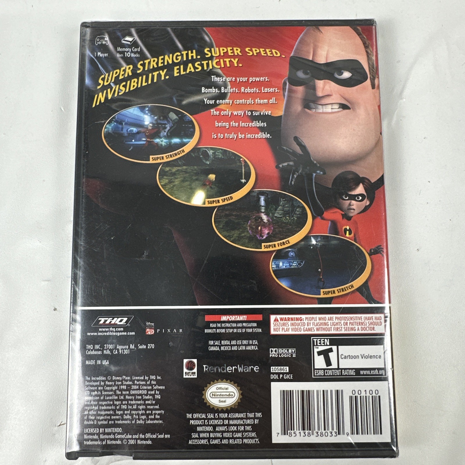 THE INCREDIBLES Nintendo GameCube 2001 New Sealed
