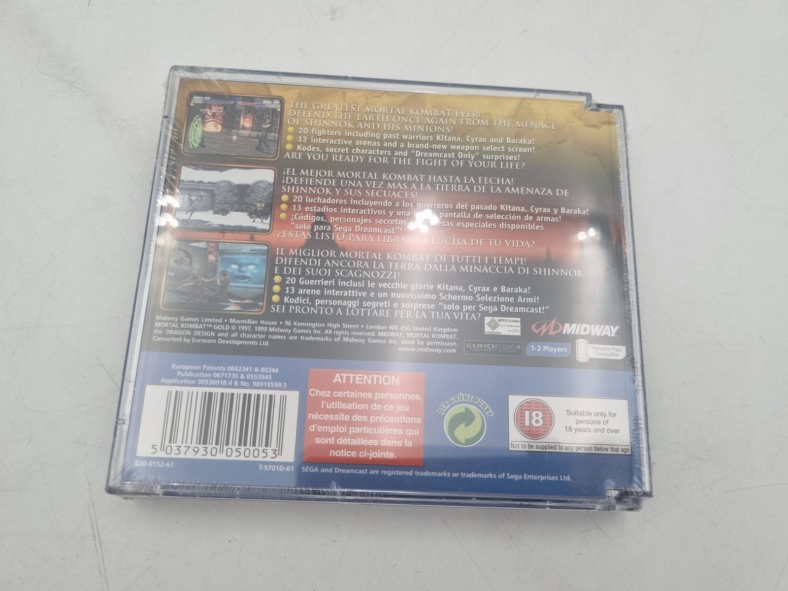 Mortal Kombat Gold – BRAND NEW SEALED – SEGA Dreamcast Video Game PAL
