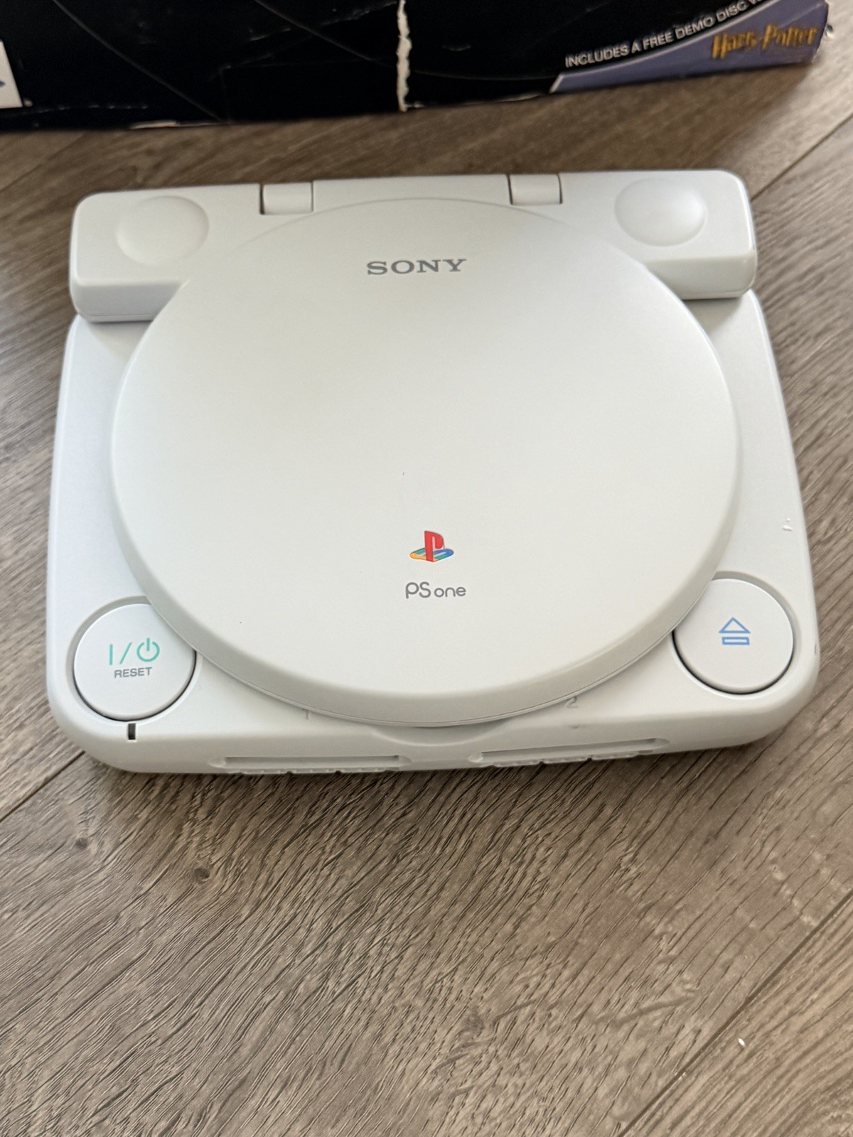 PSOne Console w/ LCD Screen + Box + Demo Discs TESTED & WORKS NWOB OPEN BOX