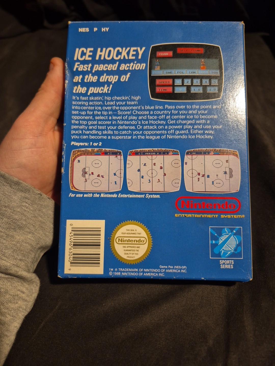 Ice Hockey Complete in Box (CIB) for Nintendo NES 1988 Tested