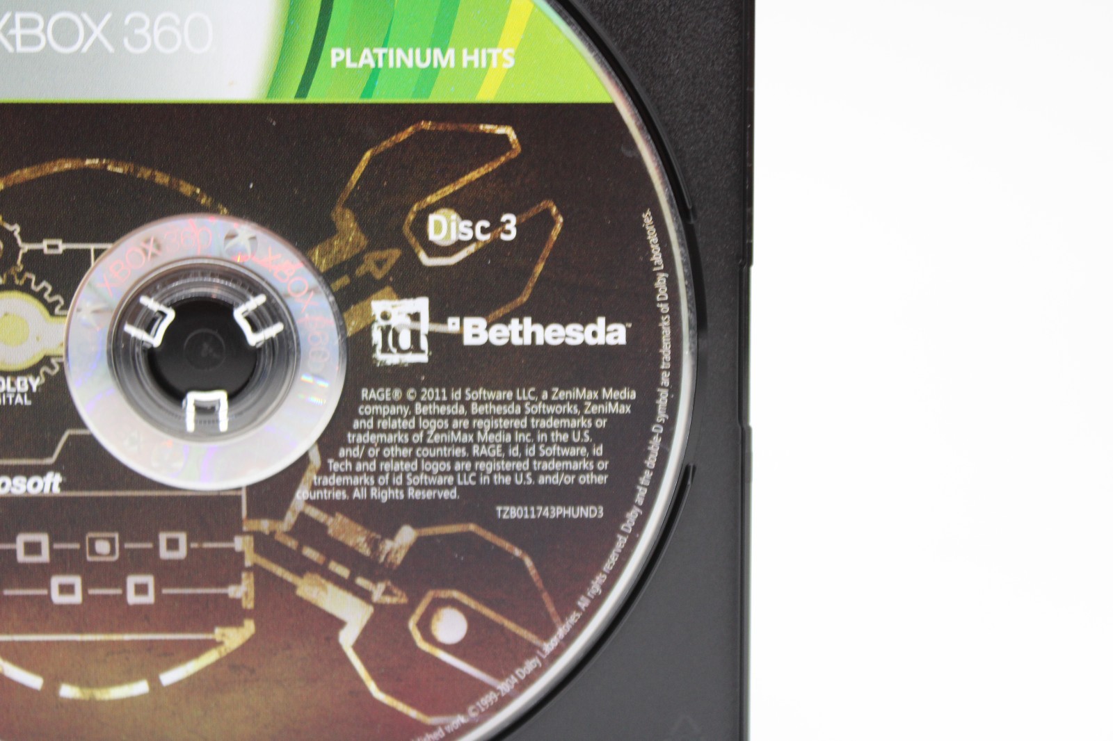Refurbished Xbox 360 Rage Disc 3 Only Good Mint Clean Pristine Disc Only