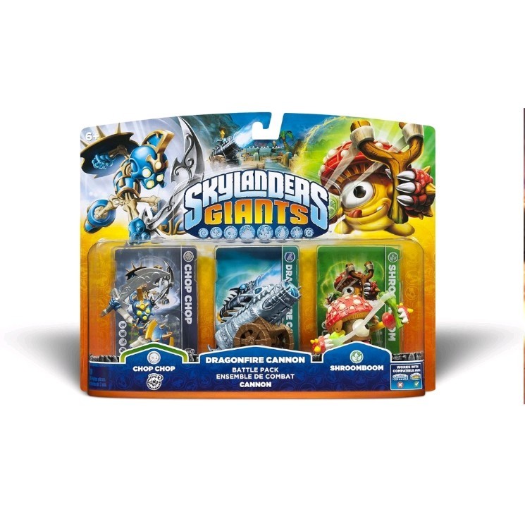 Skylanders Giants Battlepack Chop Chop Dragonfire Cannon Shroomboom Activision