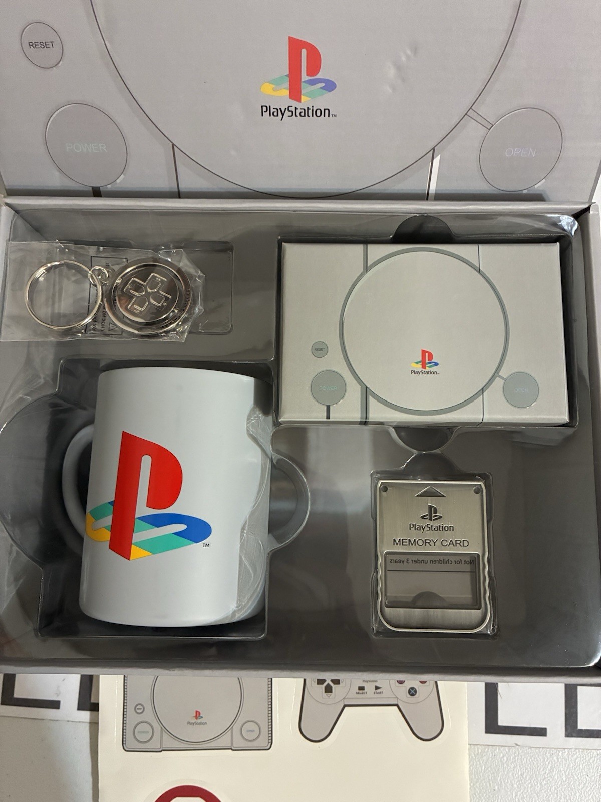 Numskull PS1 Gift / Loot Box – Mug, Pin Set, Bottle Opener, Decal NEW!