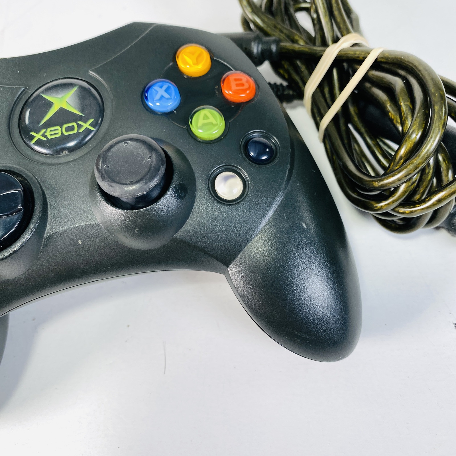 Original Xbox OEM Controller S Type Black X08-69873 w/ Breakaway Cable WORKS