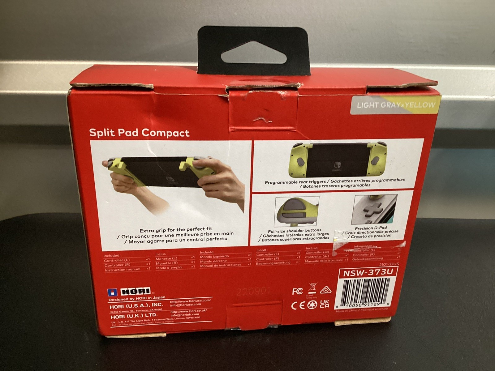 Hori Split Pad Compact Controller for Nintendo Switch – Light Gray & Yellow