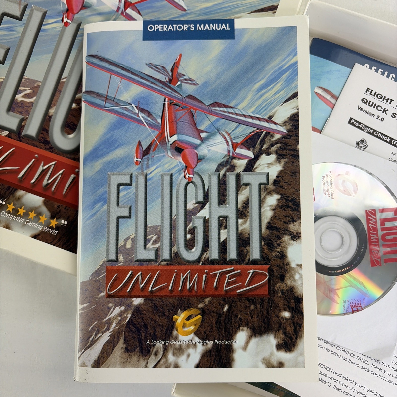 Flight Unlimited Simulation PC CD-ROM Windows 95 Looking Glass 1996 COMPLETE