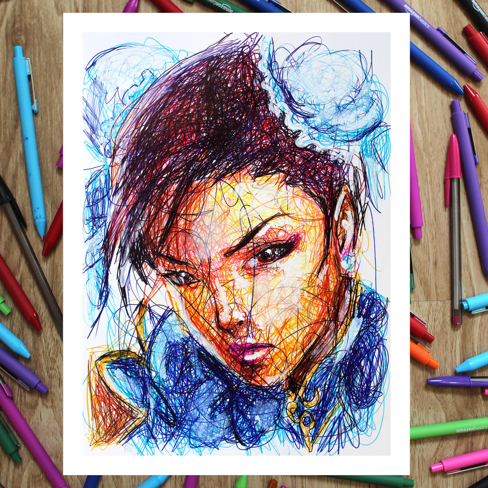 Chun-Li Ballpoint Pen Print, Street Fighter Art Poster