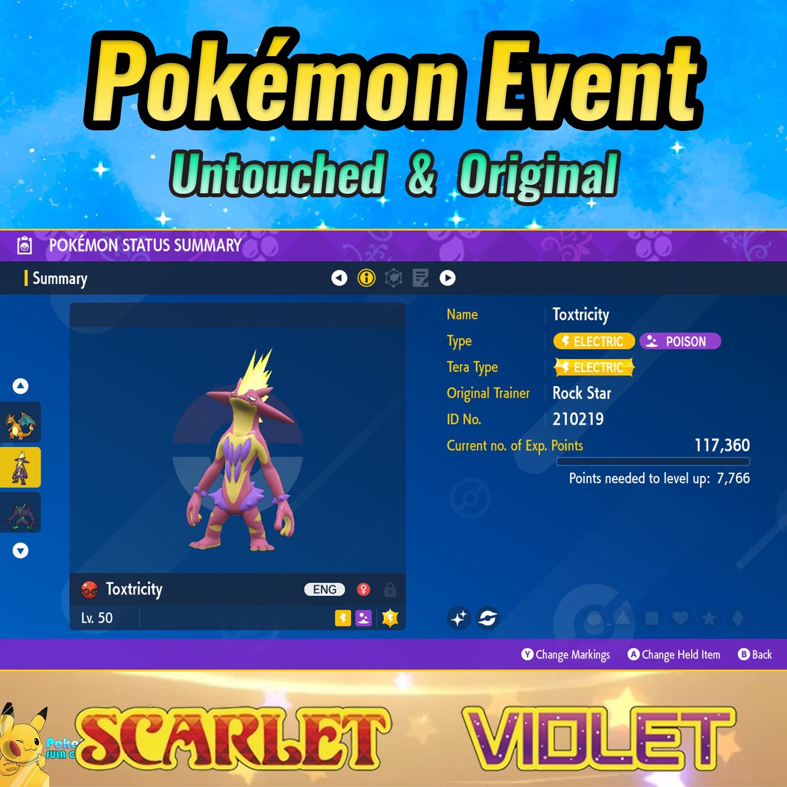 ✨ Shiny Toxtricity Event | Rock Star | Pokémon Scarlet & Violet | UNTOUCHED