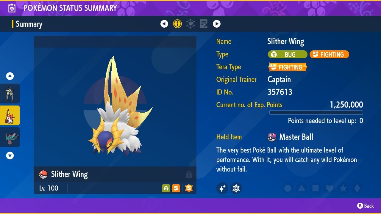 Pokemon Scarlet Violet Ultra Shiny 6IV Slither Wing Past Paradox Volcarona