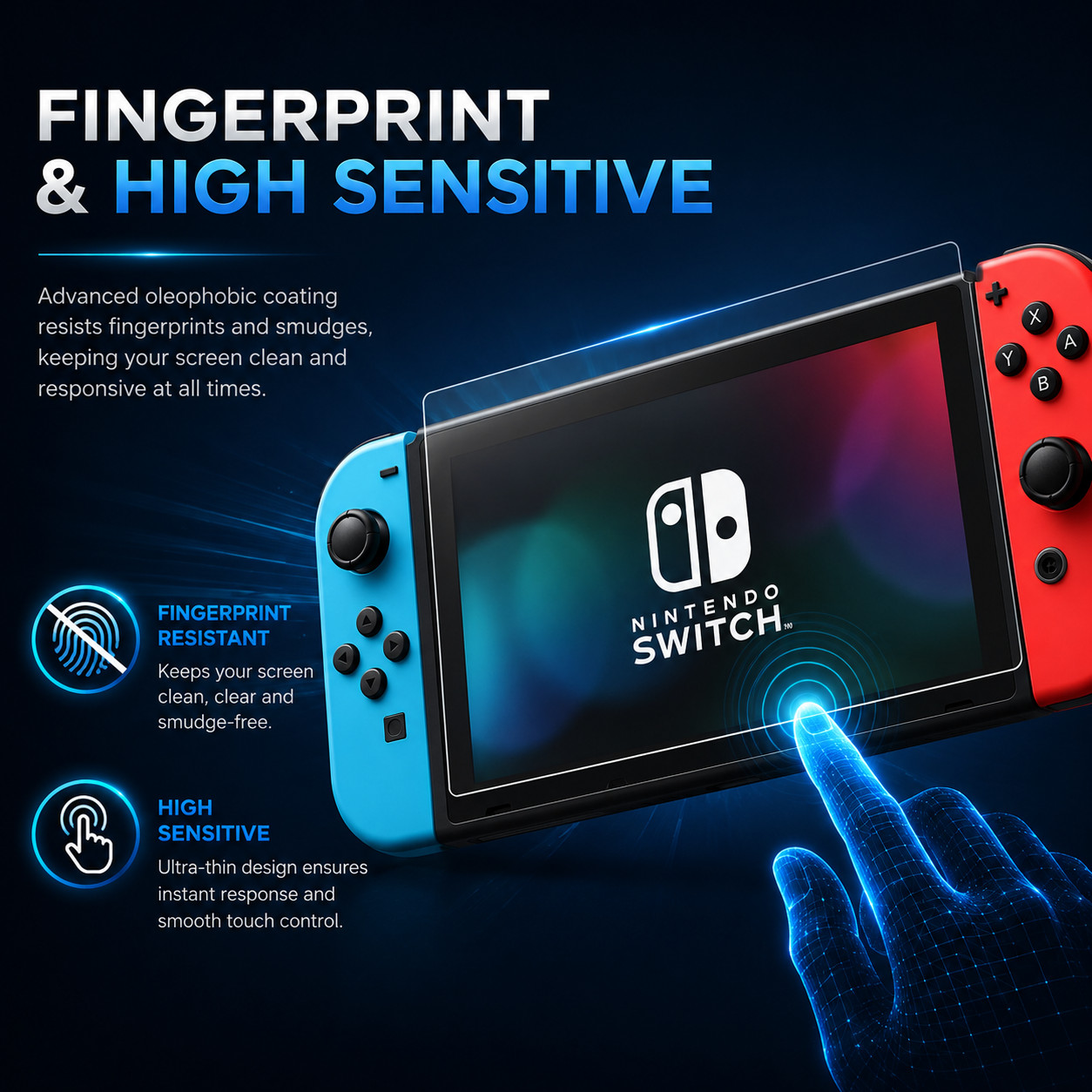 (3 pack) For Nintendo Switch Premium Screen Protector Ultra Clear HD
