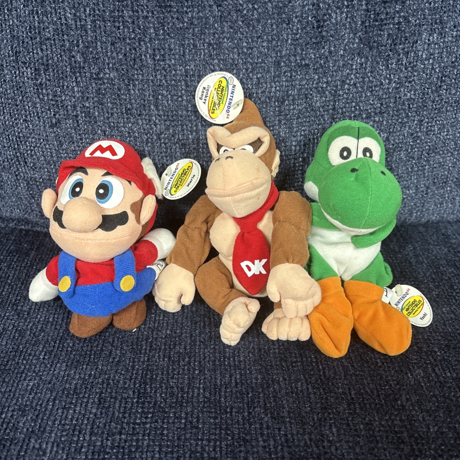 Super Mario Flying Cap Yoshi Donkey Kong N64 BD&A 6” Plush Lot Of 3
