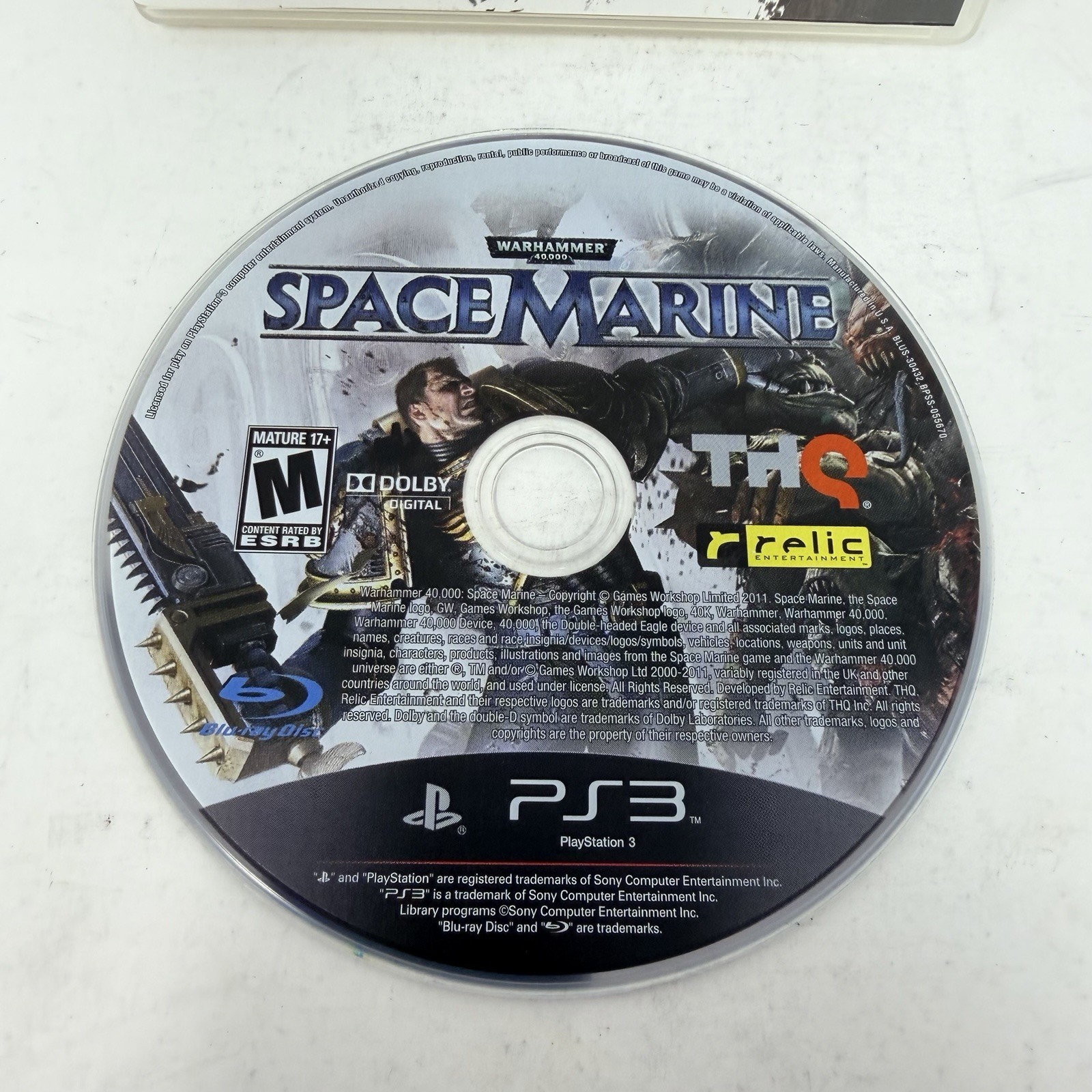 Wahammer 40K: Space Marine – Sony PlayStation 3 No Manual