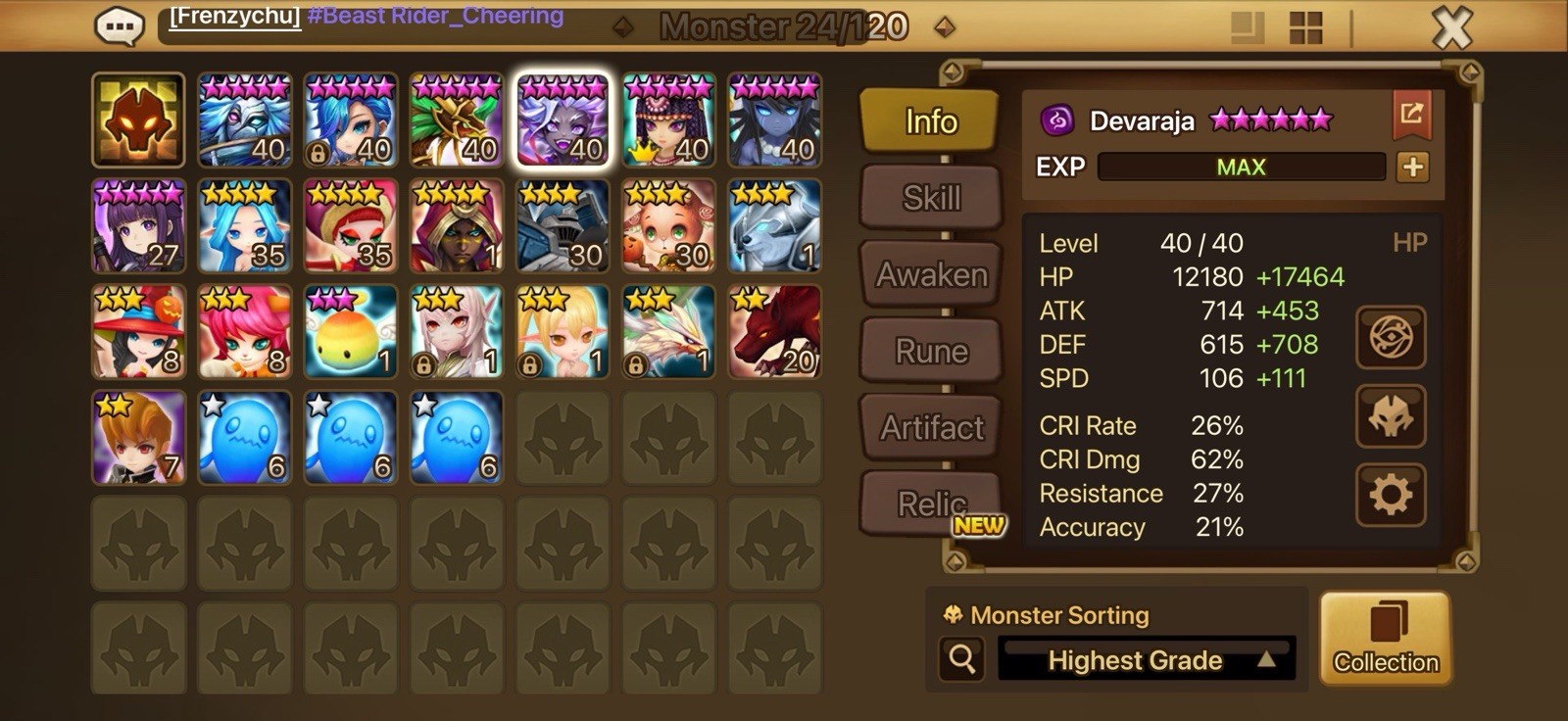 Summoners war global 2LD5 Nephthys Devaraja Early Game