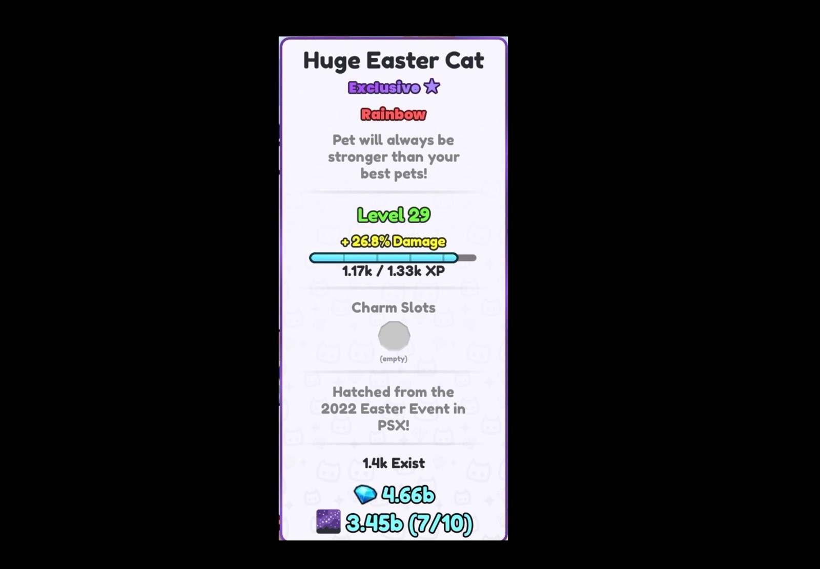 Pet Simulator 🐾 RB Huge Easter Cat 🐾(FAST DELIVERY 🚚 ✅)