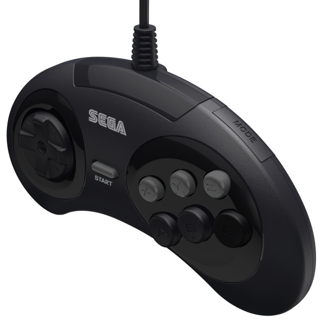 New Retro-Bit Official Sega Genesis Controller 6-Button Arcade Pad BLACK
