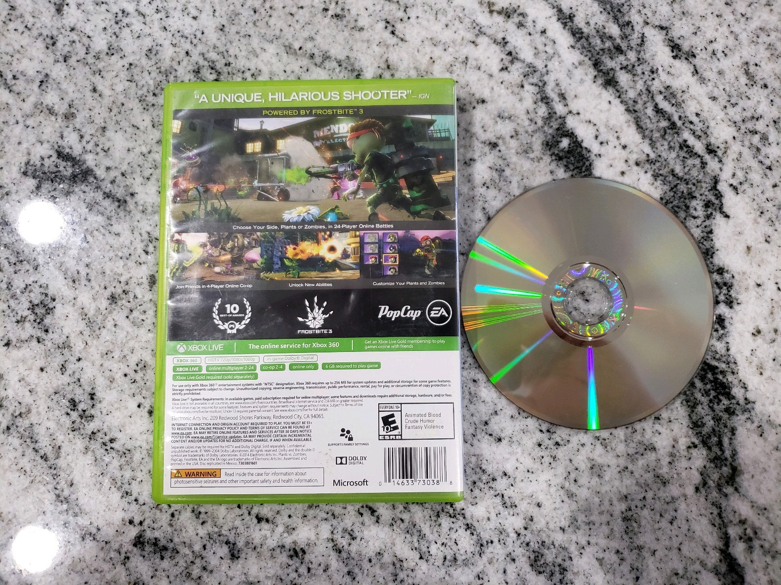 Plants vs. Zombies Garden Warfare Xbox 360 Game 2014 Microsoft NTSC Used