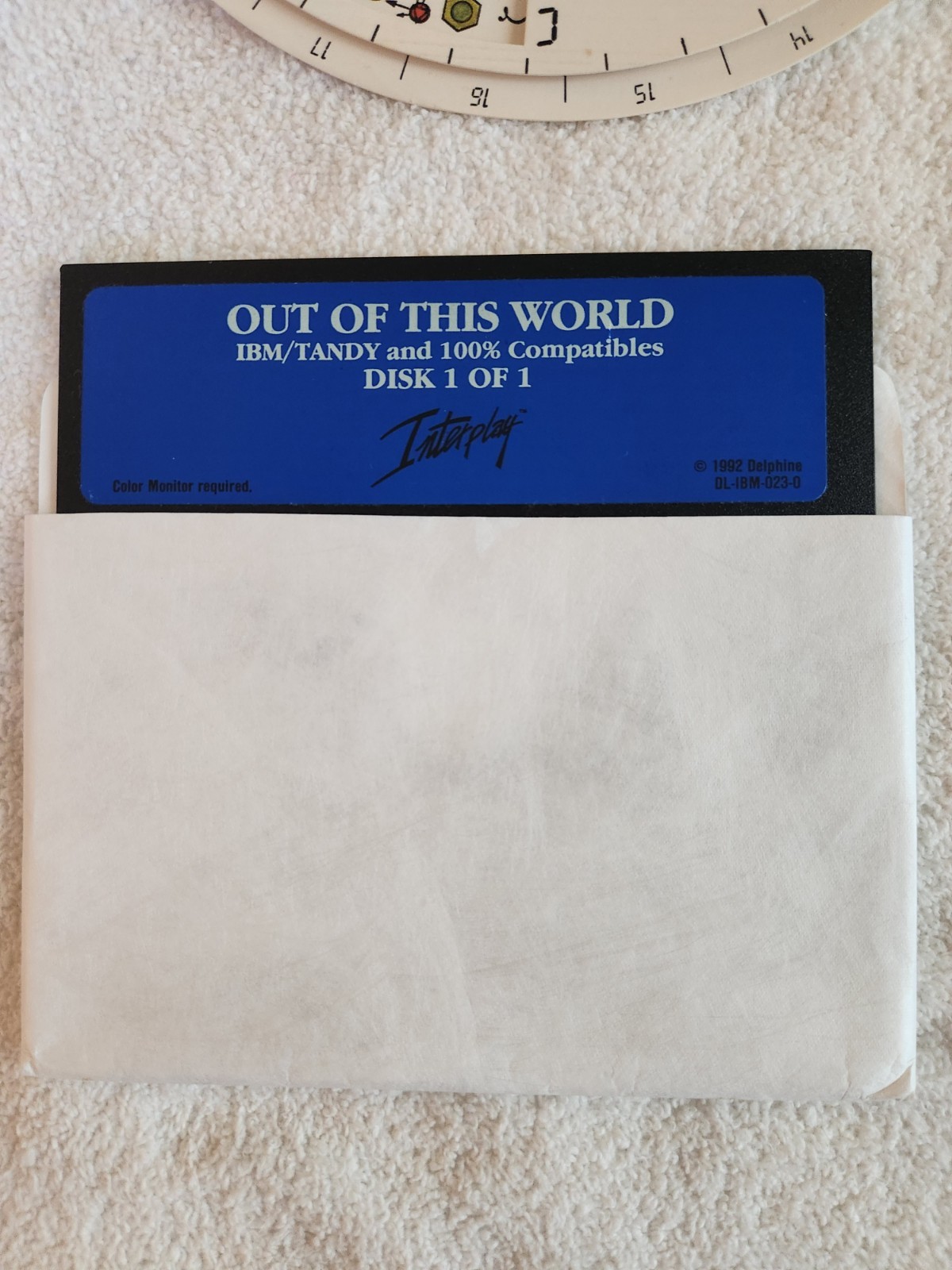 Interplay Out of This World PC 3.5″ Floppy Disk Set (1991) w/ Manual