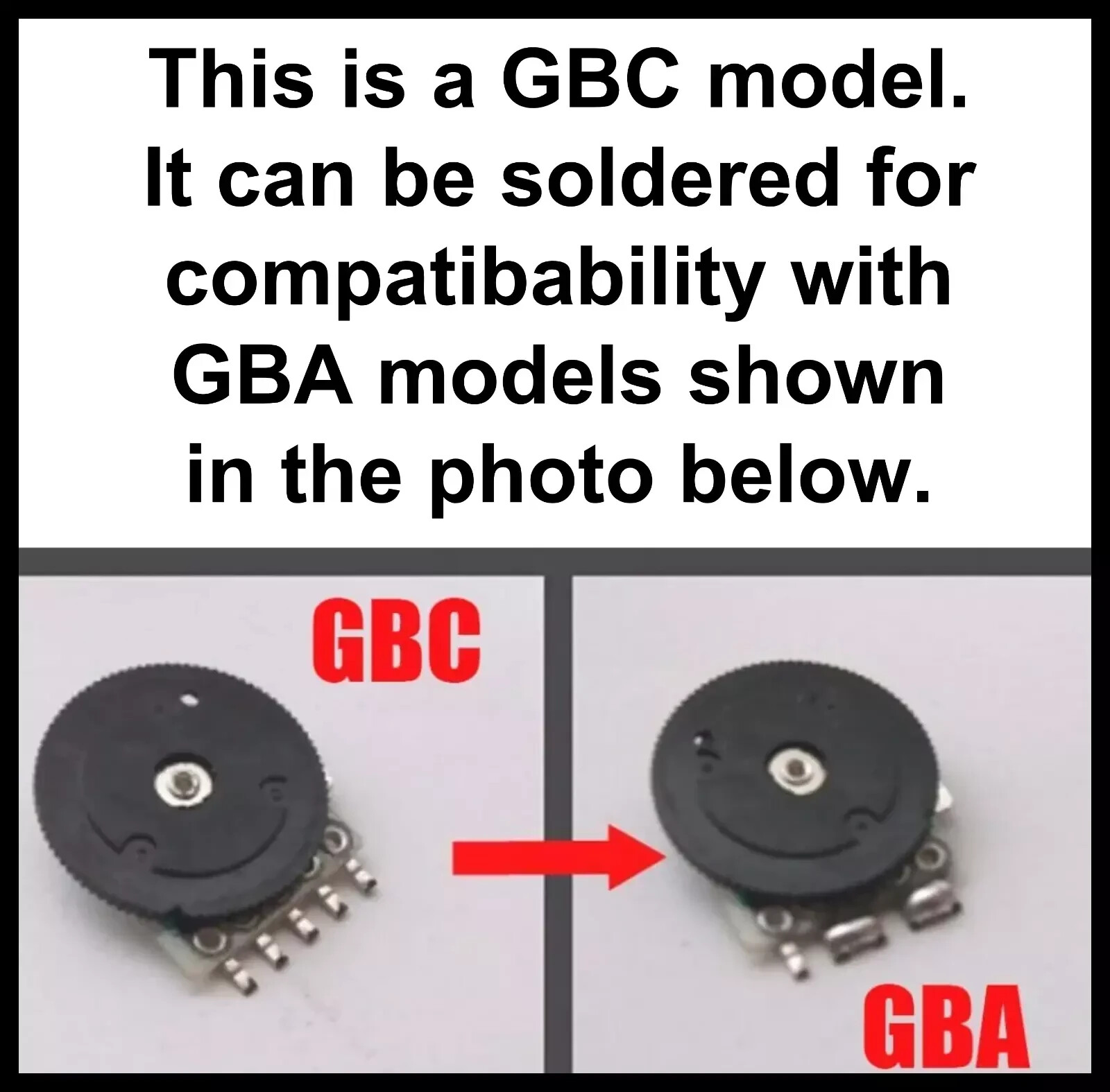 NEW Game Boy/Advance/Color/GB/GBA/GBC/GBP Replacement Volume Wheel Potentiometer