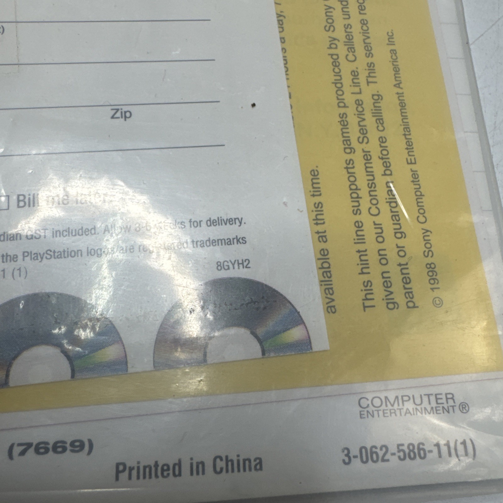 PlayStation SCPH-101 Instruction Manual (2000, Sony) Brand New Factory Sealed
