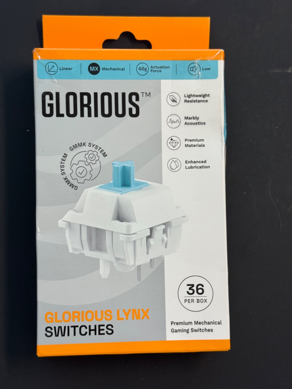Glorious – Lubed Mechanical Keyboard 5-pin Hot Swappable Switches (36x) – Lin…