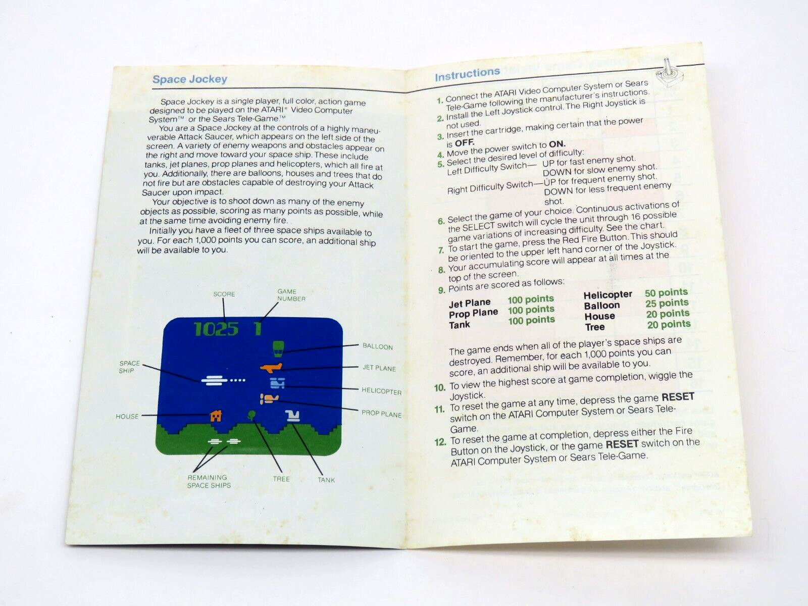 Space Jockey (Atari 2600, 1982) By Vidtec (Cartridge & Manual) NTSC