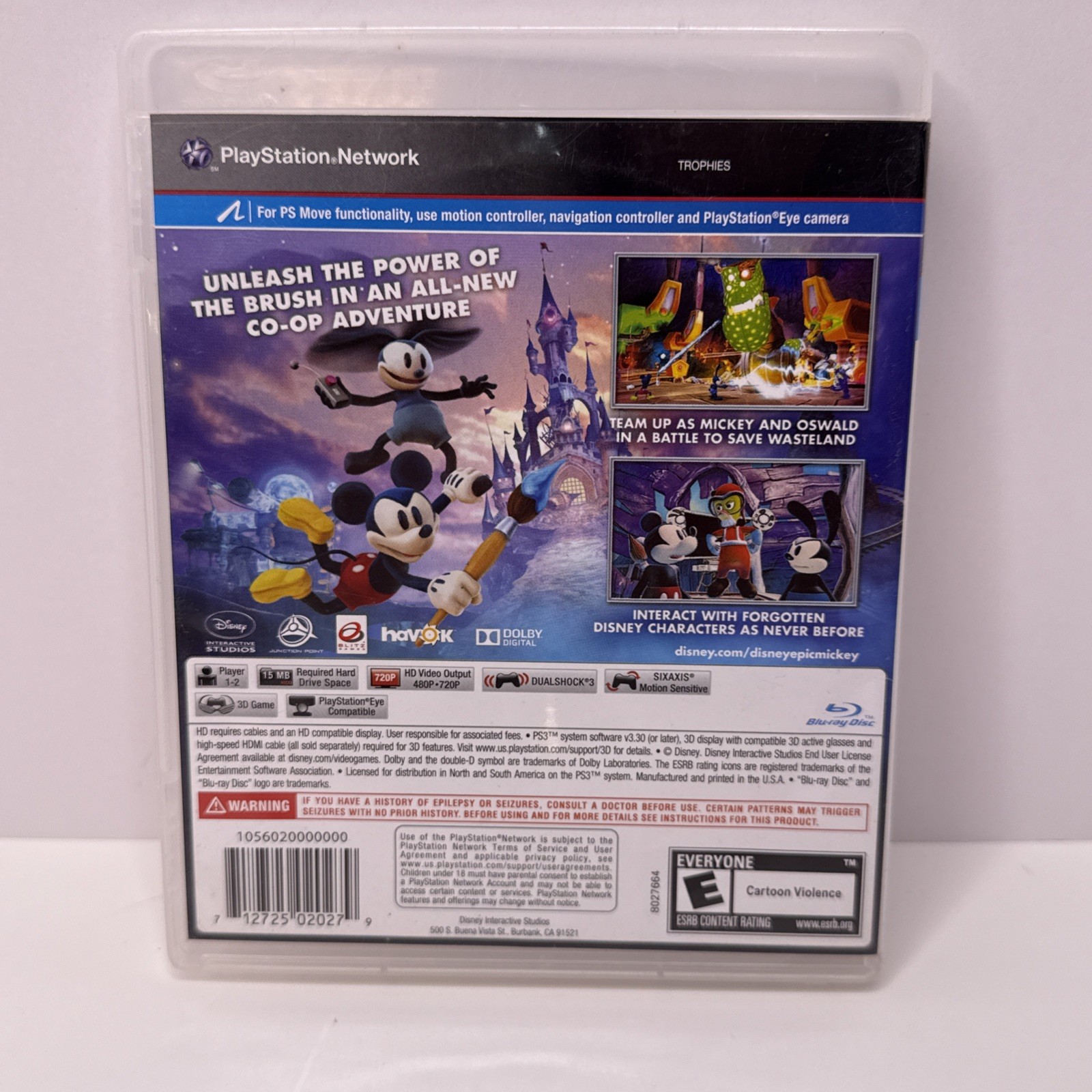 Epic Mickey 2: The Power of Two (SONY Playstation 3, PS3 2012) CIB w/ Manual