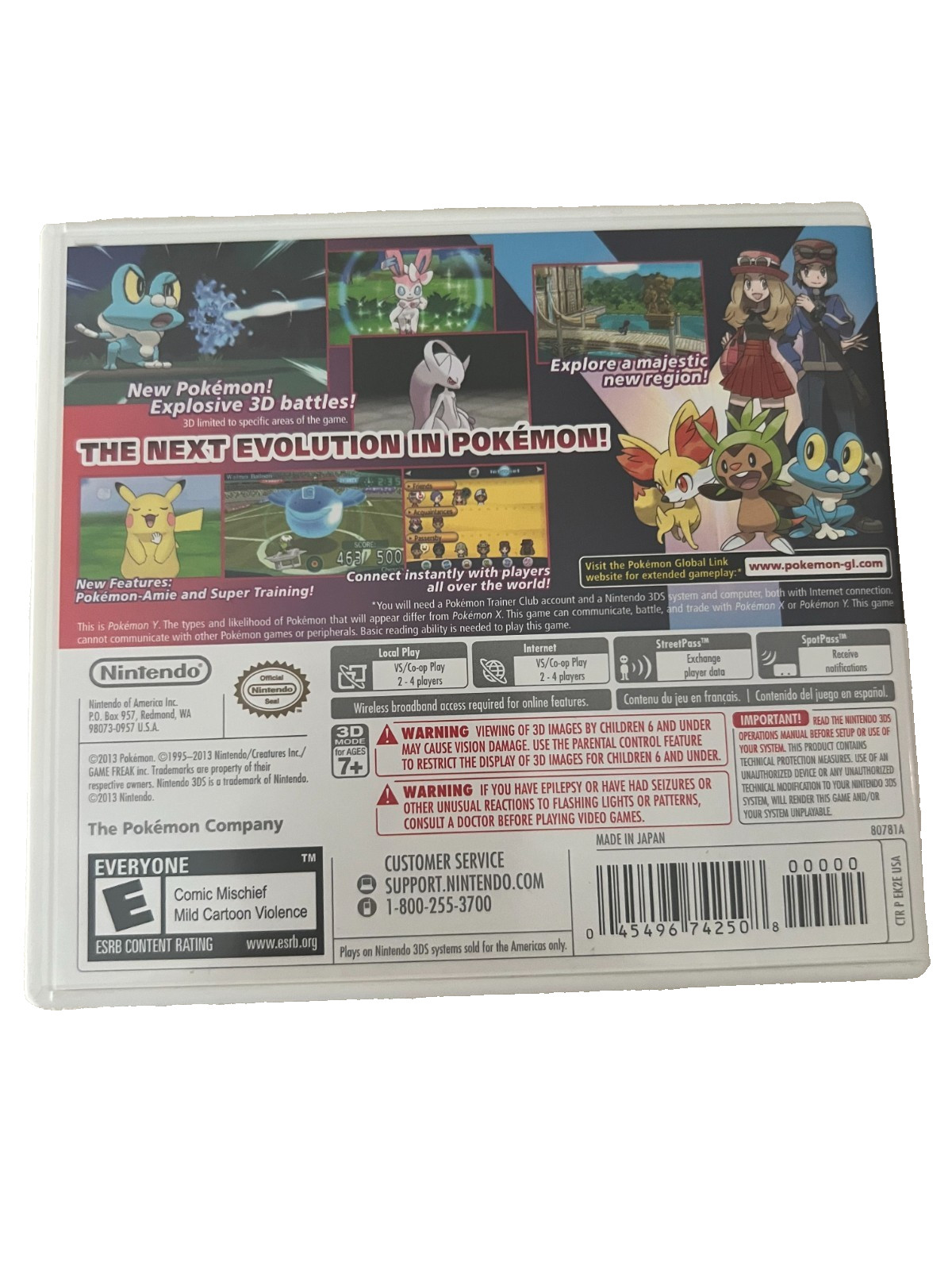 Pokemon Y – Nintendo 3DS – Yveltal Xerneas Pikachu jrpg game – CIB w/ booklet