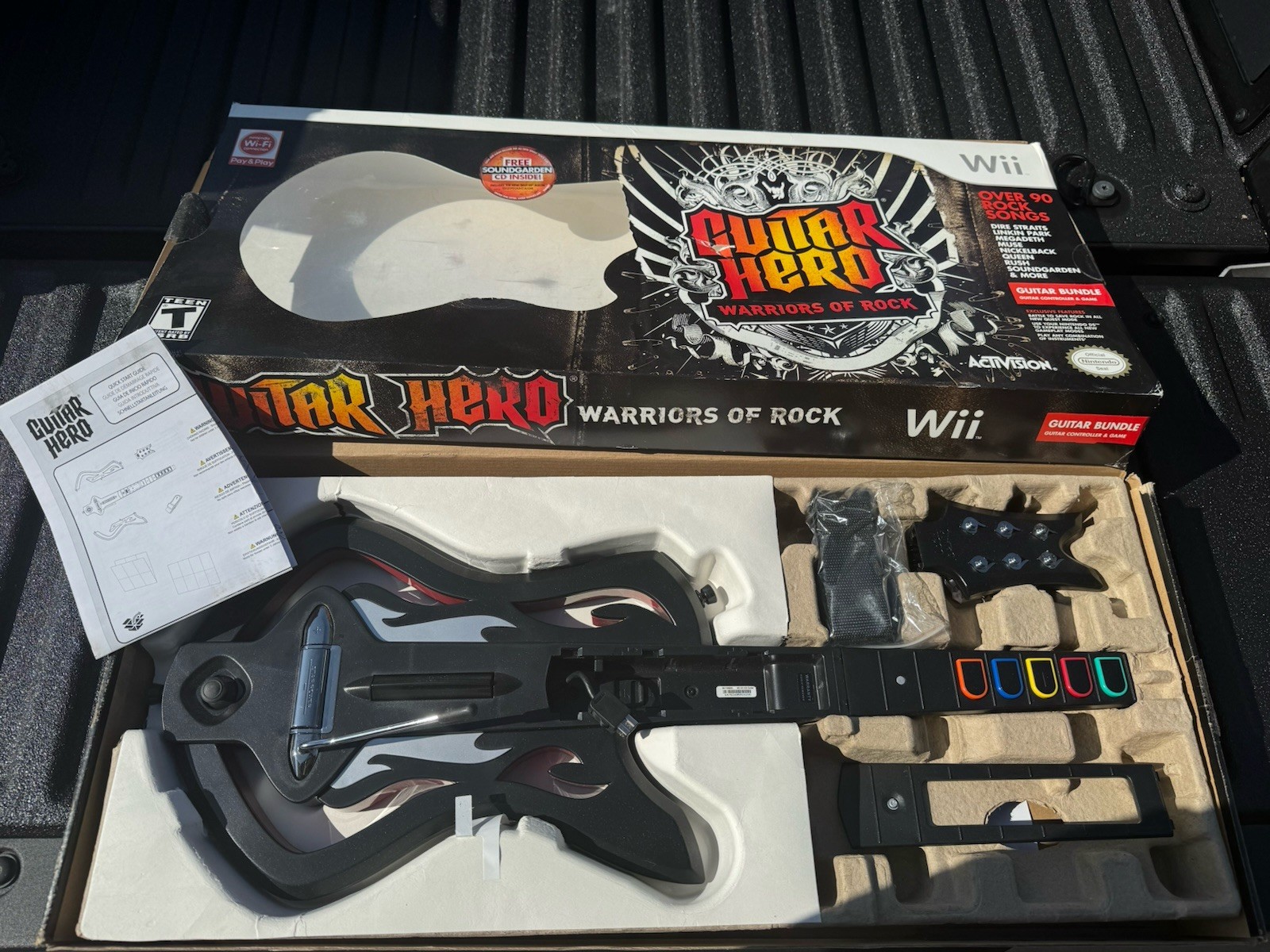 Guitar Hero Warriors Of Rock Wii Guitar Controller w/ Strap Original Box No Game