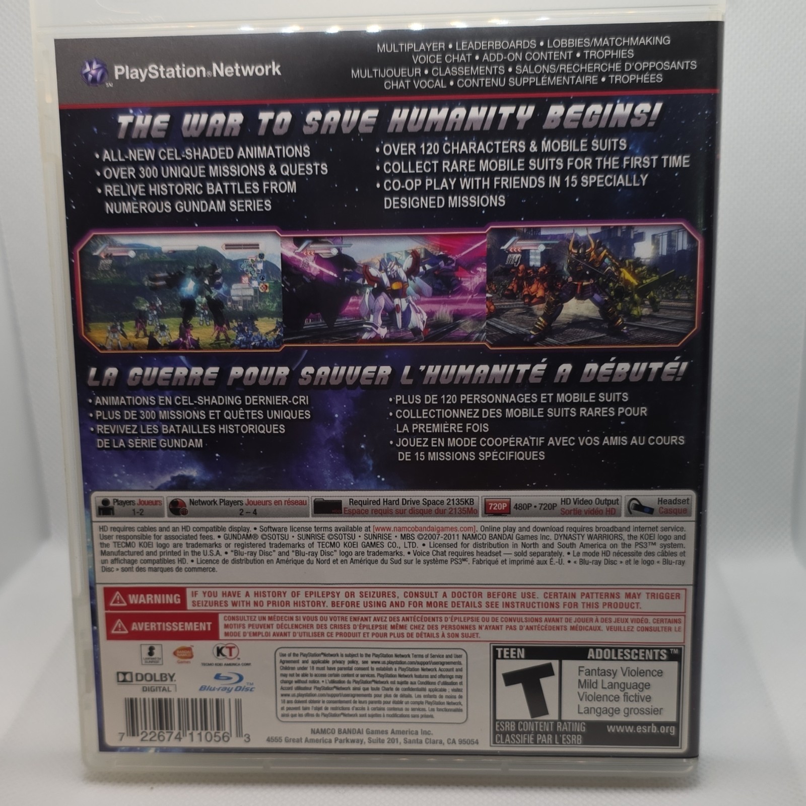 BANDAI NAMCO Dynasty Warriors: Gundam 3 PS3 T-Teen NTSC-U/C Online Multiplayer