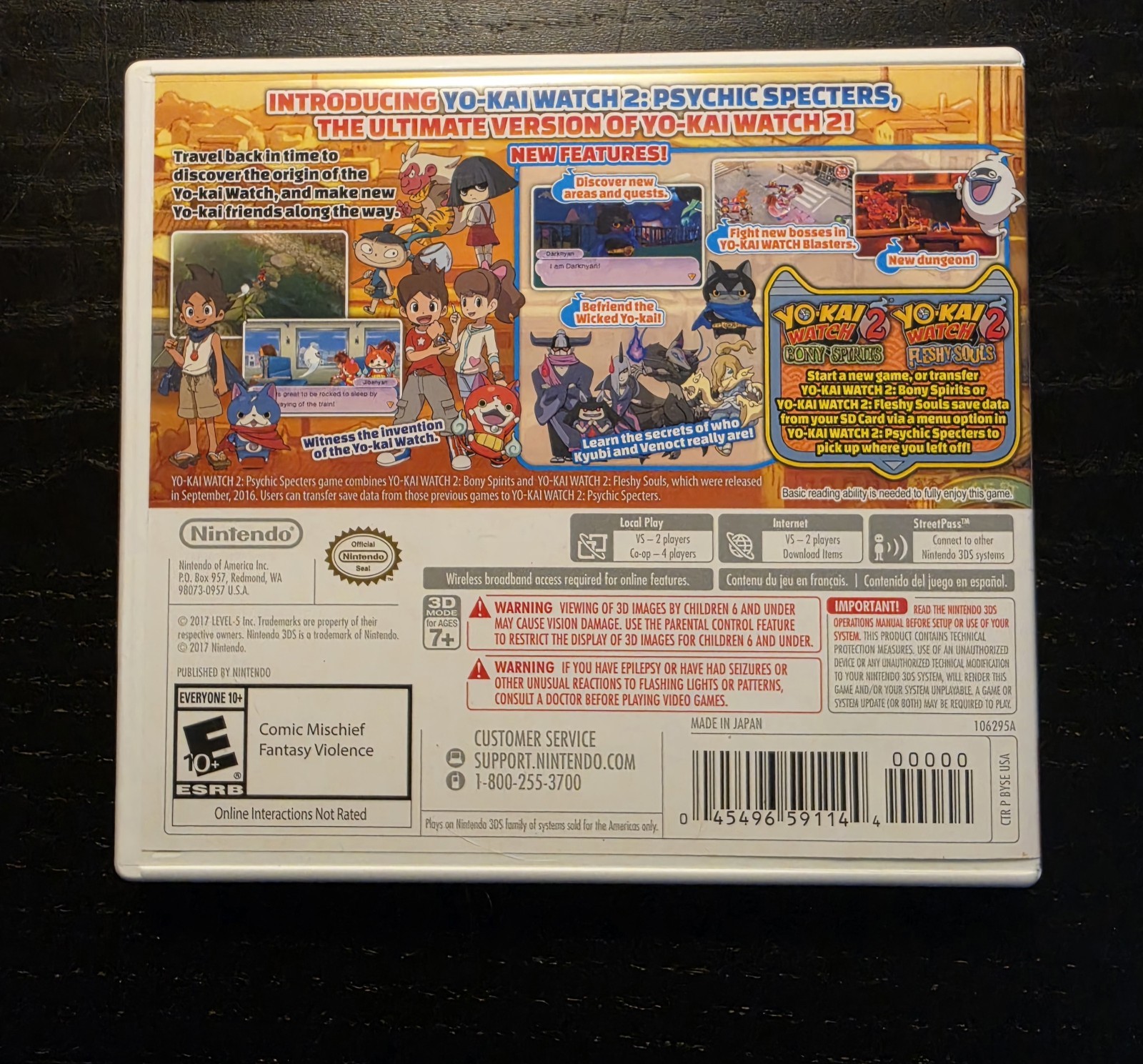 Yo-kai Watch 2 Psychic Specters (Nintendo 3ds Game) -Tested & Working-
