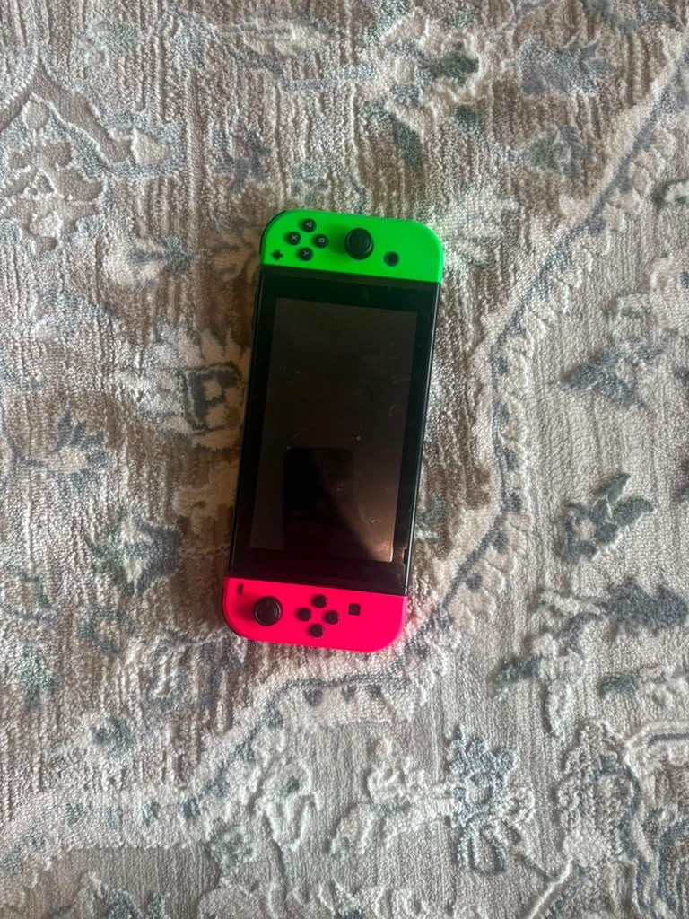 Nintendo Switch Handheld Console – Pink/Green joycons- Used