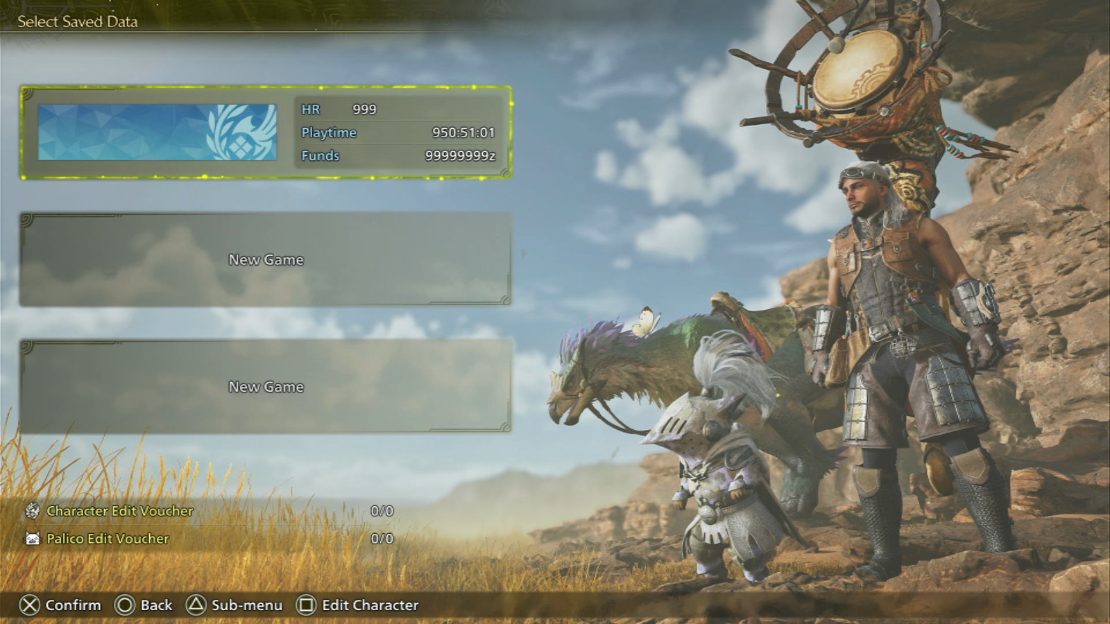 MH Wilds Max Zenny+All Items+MAX Materials+HR 999 Title Update 1-4 ALL ITEMS PS5