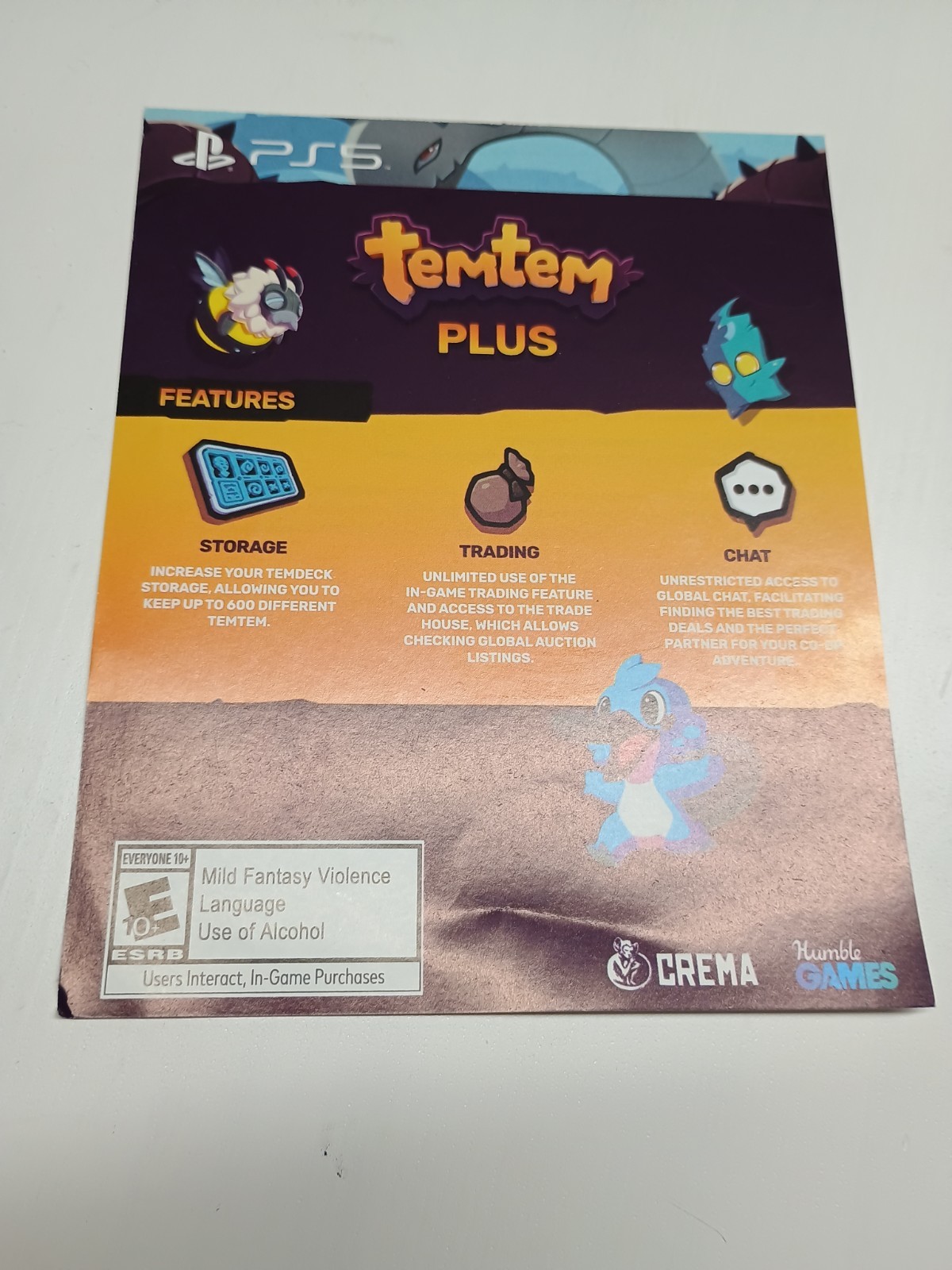 Temtem PlayStation 5 (PS5) Dlc Add On Insert Only