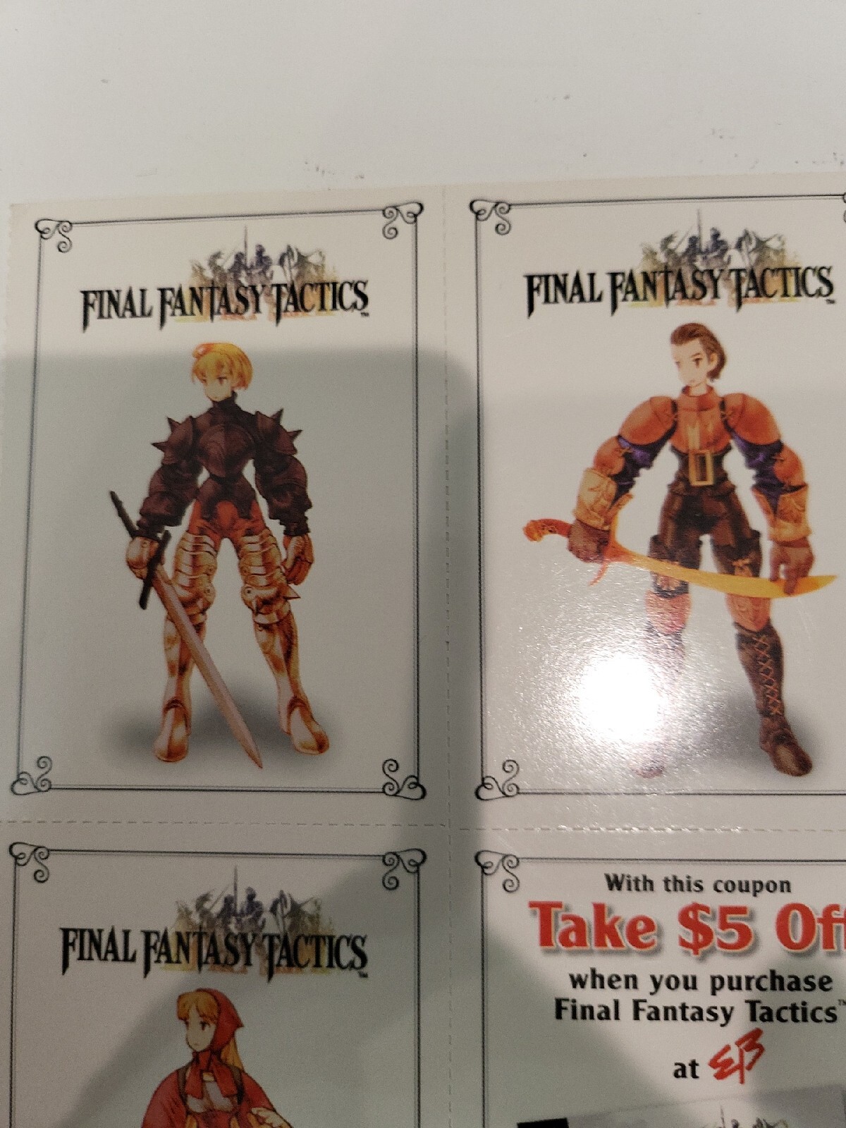 Final Fantasy Tactics Sony PlayStation PS1 1997 1998 Uncut Sheet Super Rare