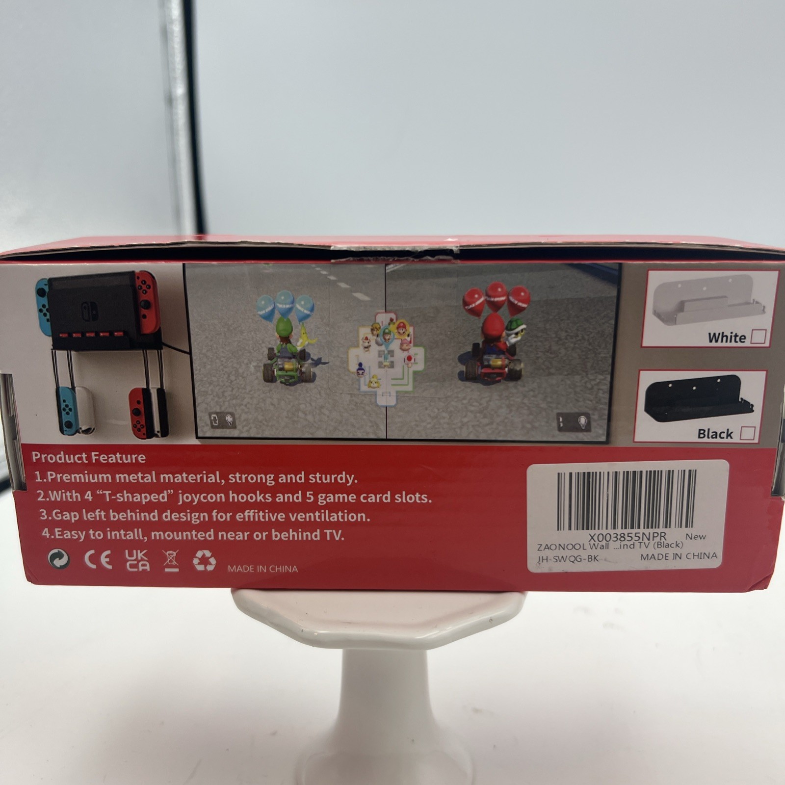 Wall Mount For Nintendo Switch OLED with 5 Game Card Holder and 4 Joy Con Hanger