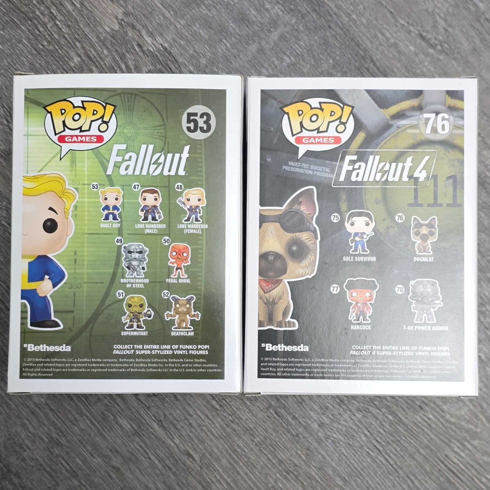 Funko Pop! Games Fallout Vault Boy #53 & Dogmeat #76 Vinyl Figures