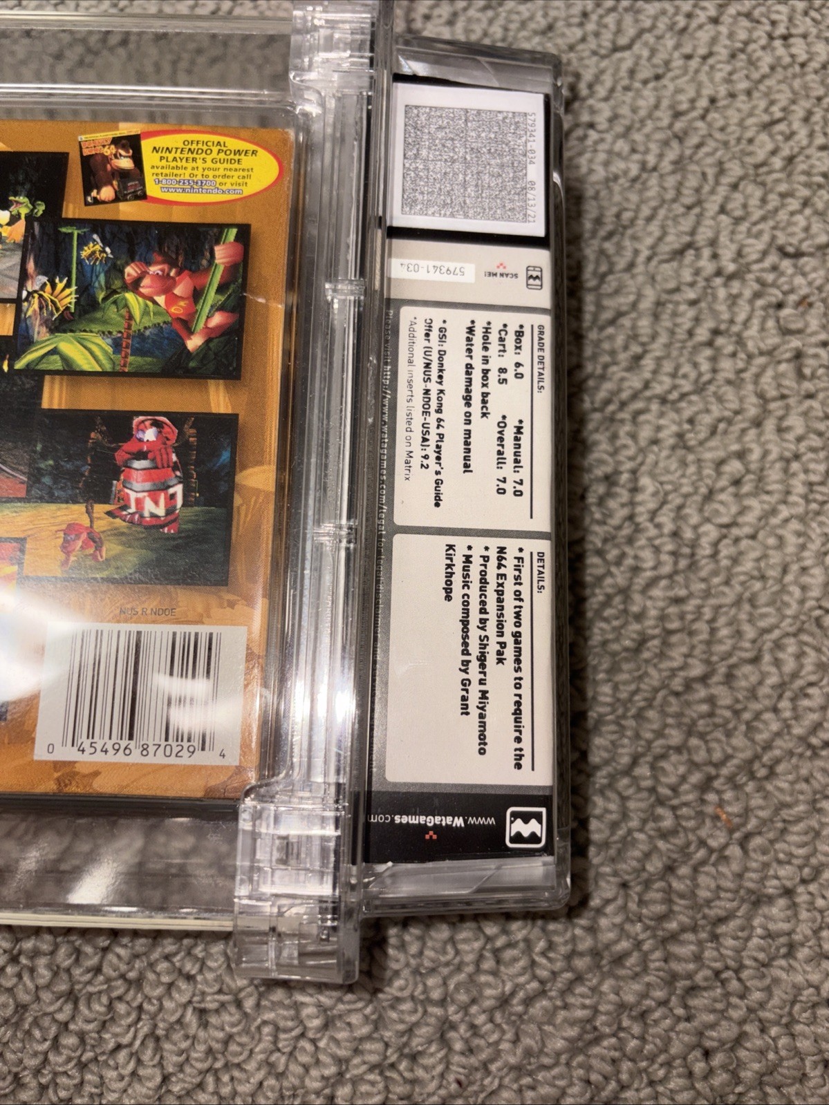 Donkey Kong 64 Collector’s Edition -Nintendo 64 WATA 7.0 – Graded CIB Video Game