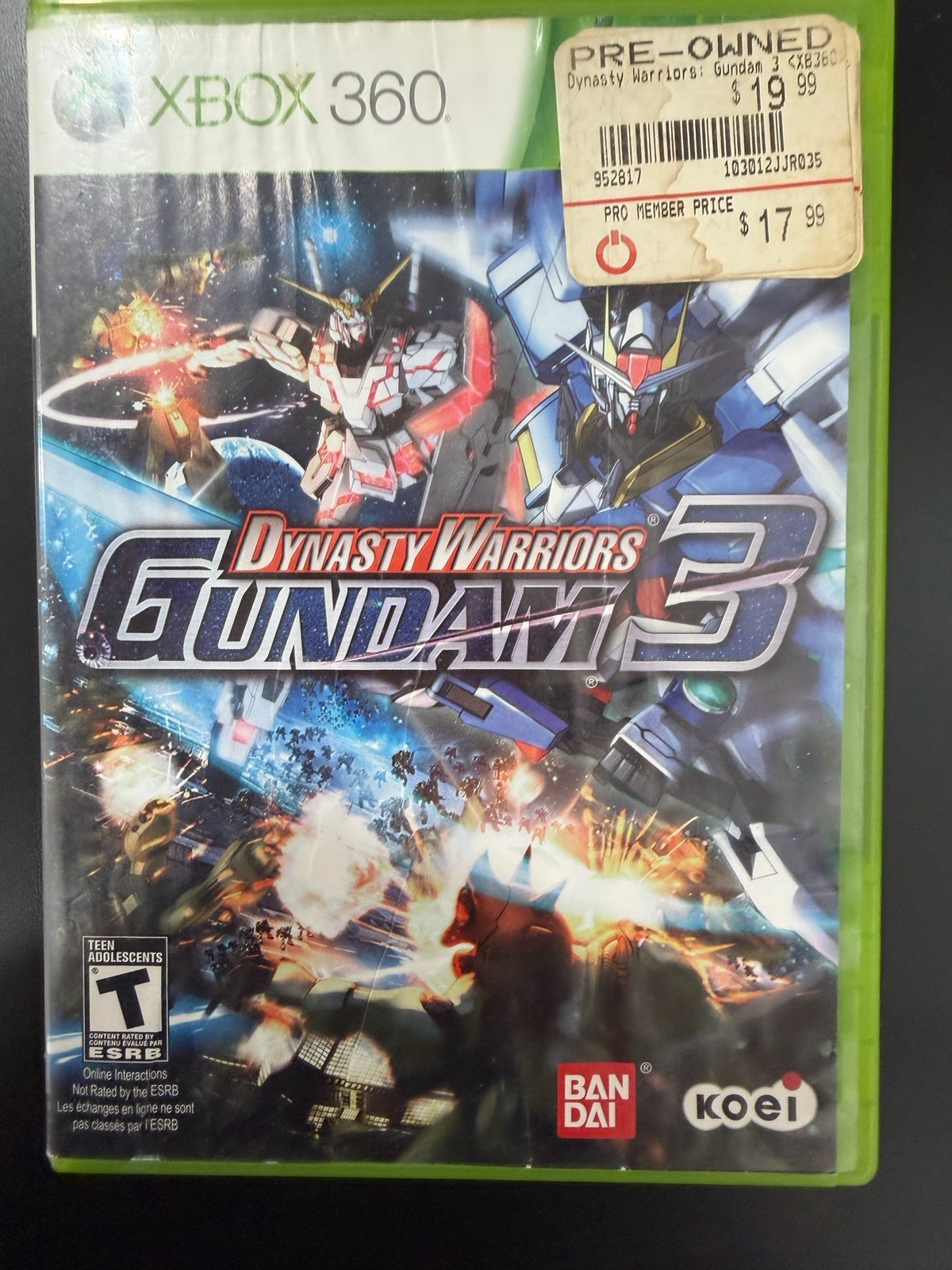 Dynasty Warriors: Gundam 3 (Microsoft Xbox 360, 2011) Complete CIB