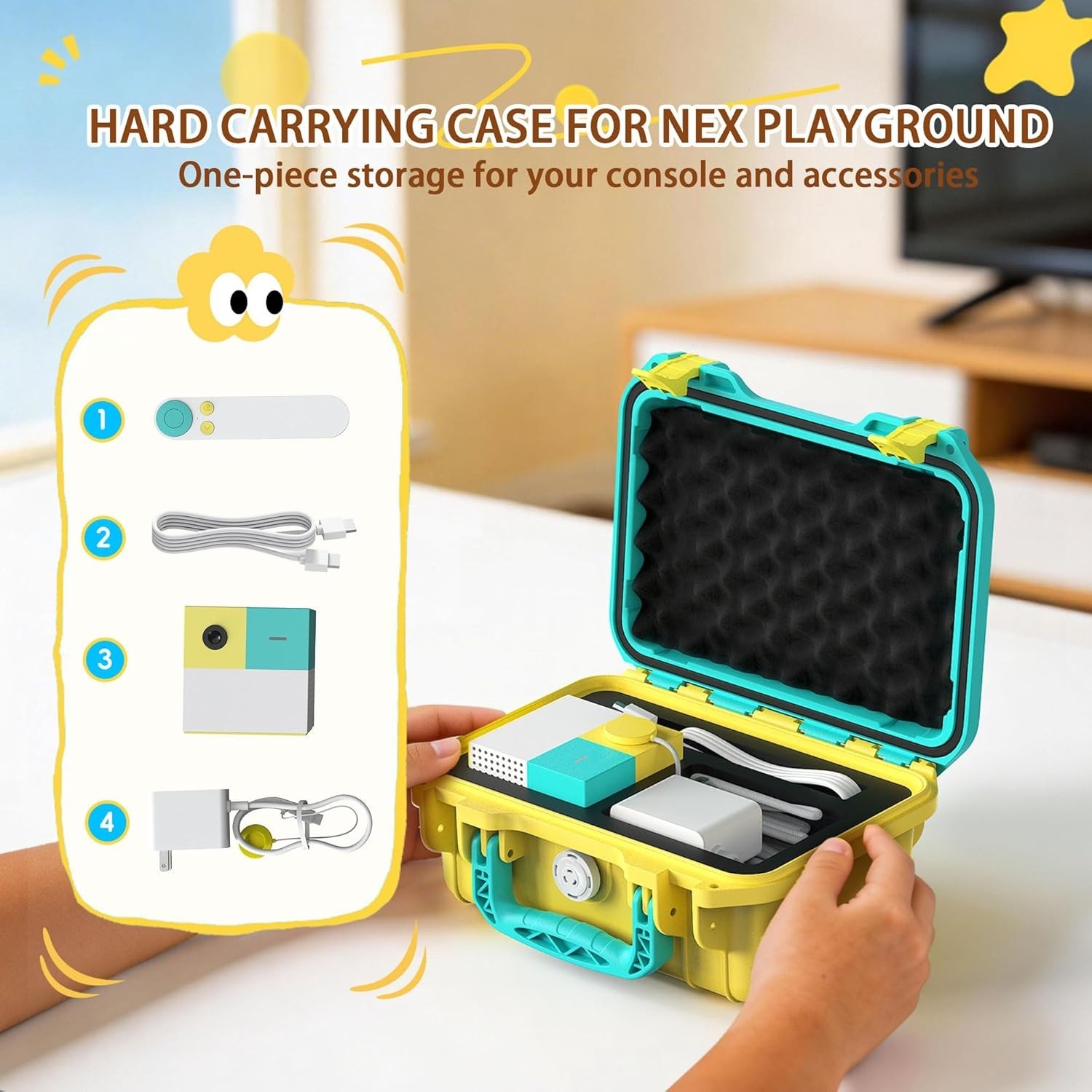 Hard Shell Carrying Case for NEX Playground Game System Storage Case Waterproof
