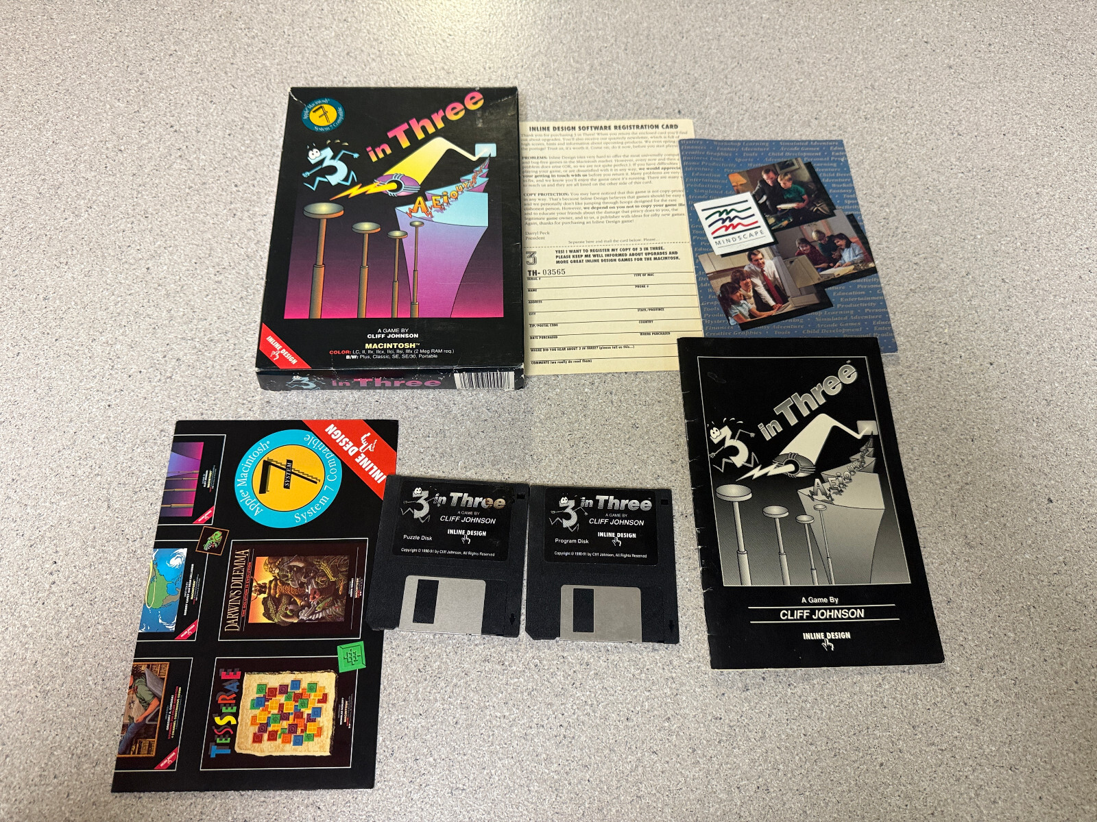 3 In Three Macintosh GAME SOFTWARE. COMPLETE. WORKS. RARE