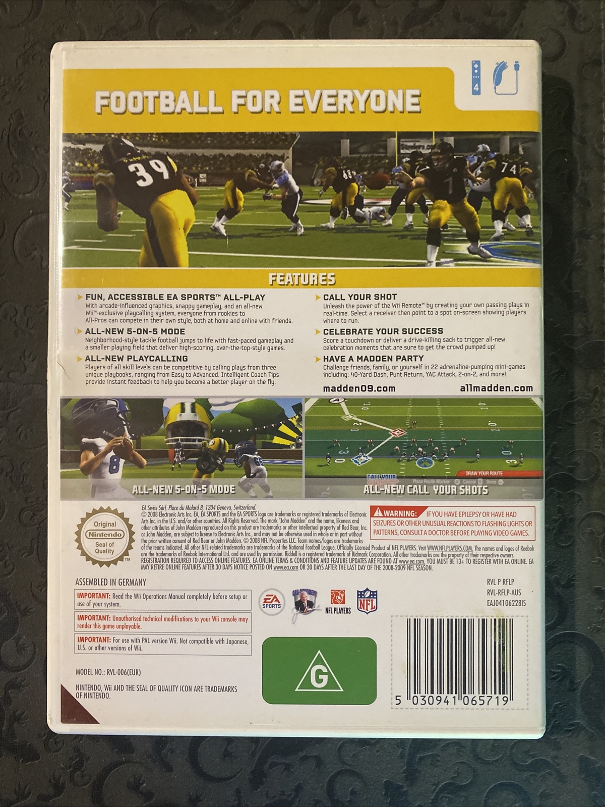 Madden NFL 09 All Play – Nintendo Wii Game EA Sports Football Grid Iron SCRATCH!