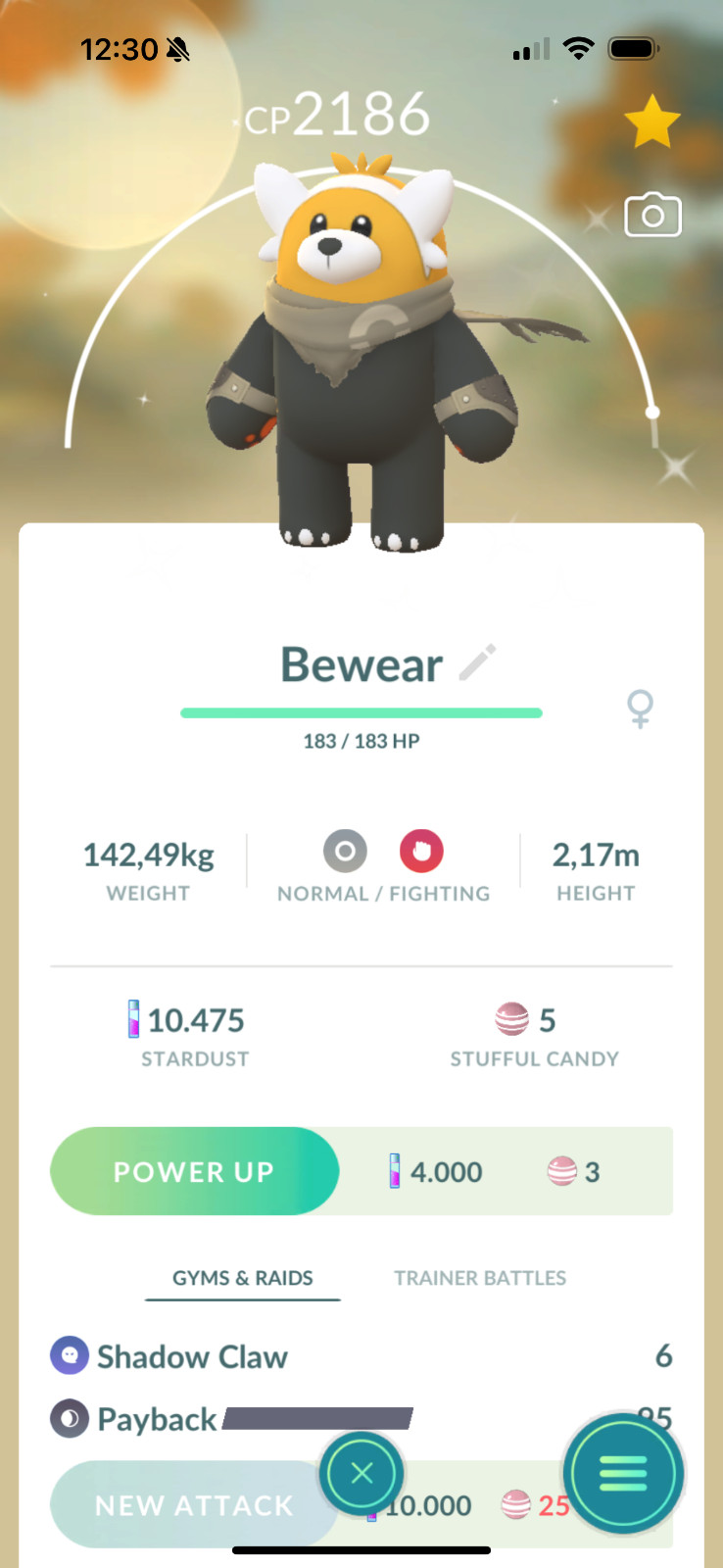 Shiny Bewear wearing a wilderness cape – Tr-de 20k stardust