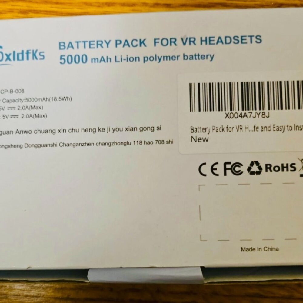 *NWT* Battery Pack for VR Headsets White 5000mAh Li-ion External Power Bank
