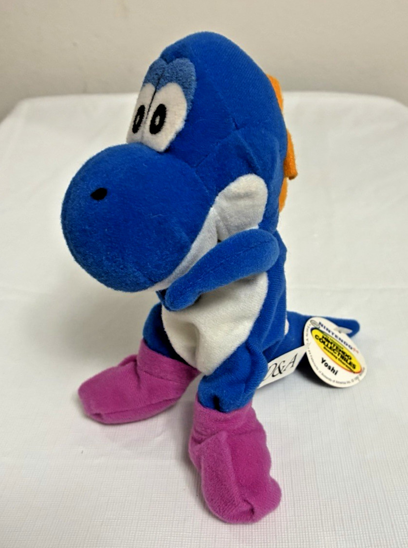 Nintendo 64 Collectibles – Blue YOSHI – Mario Bros. BD&A Beanbag – Rare Vintage!
