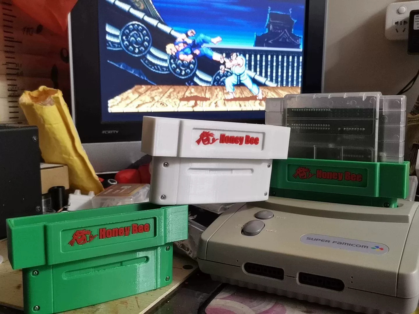 SFC ⇄ SNES Cartridge Adapter – Super Nintendo & Super Famicom 4 colors shell