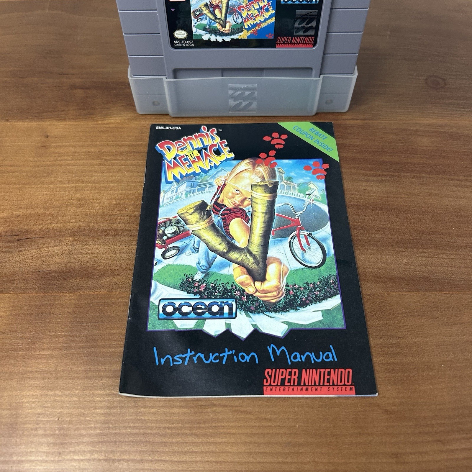 Dennis The Menace SNES Game w/Manual And Clear Case On Bottom
