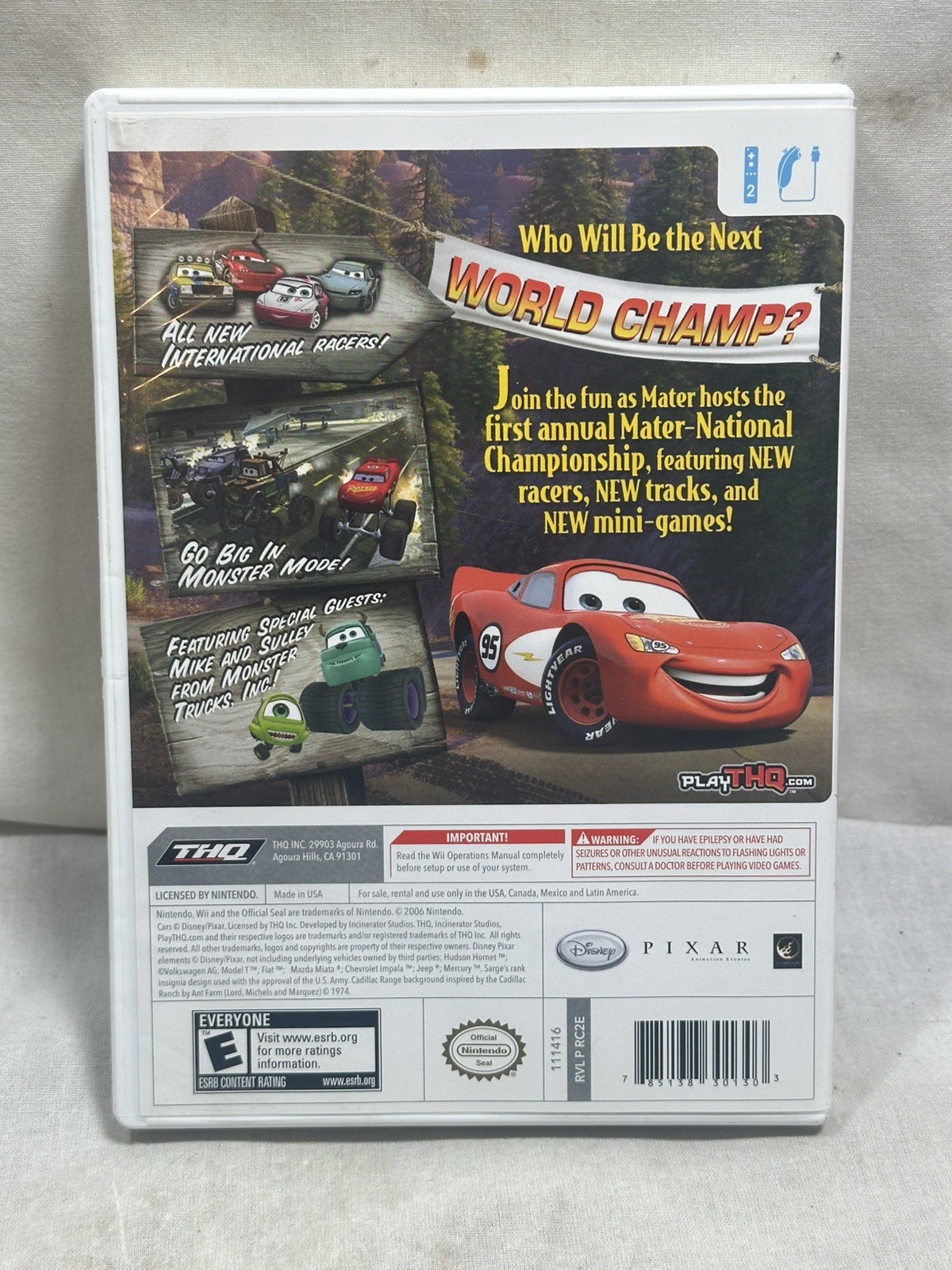 Cars: Mater-National Championship (Nintendo Wii, 2007) Complete and Tested