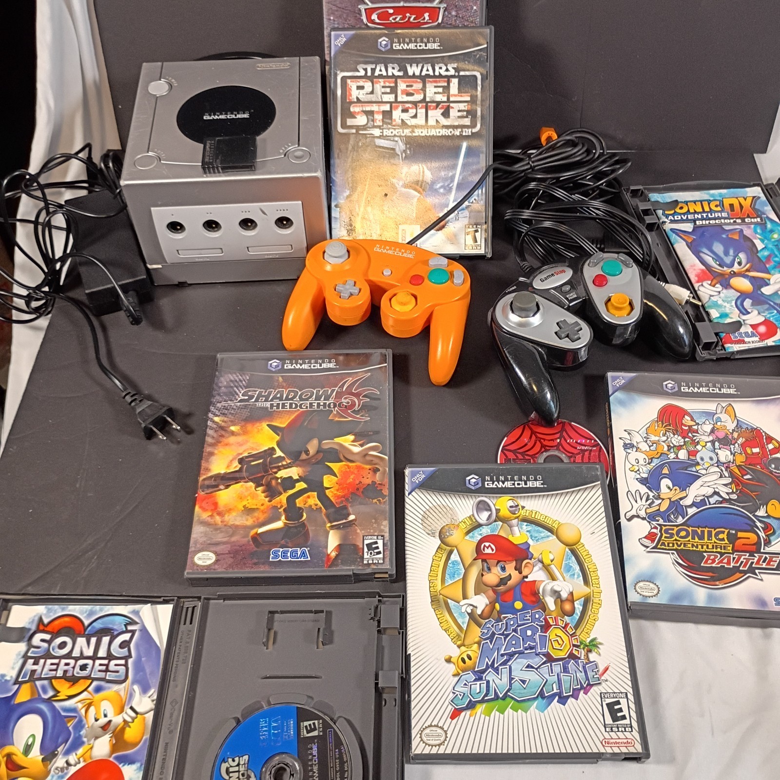 Nintendo GameCube Console Repair Lot Orange Spice Controller Super Mario Sunshin