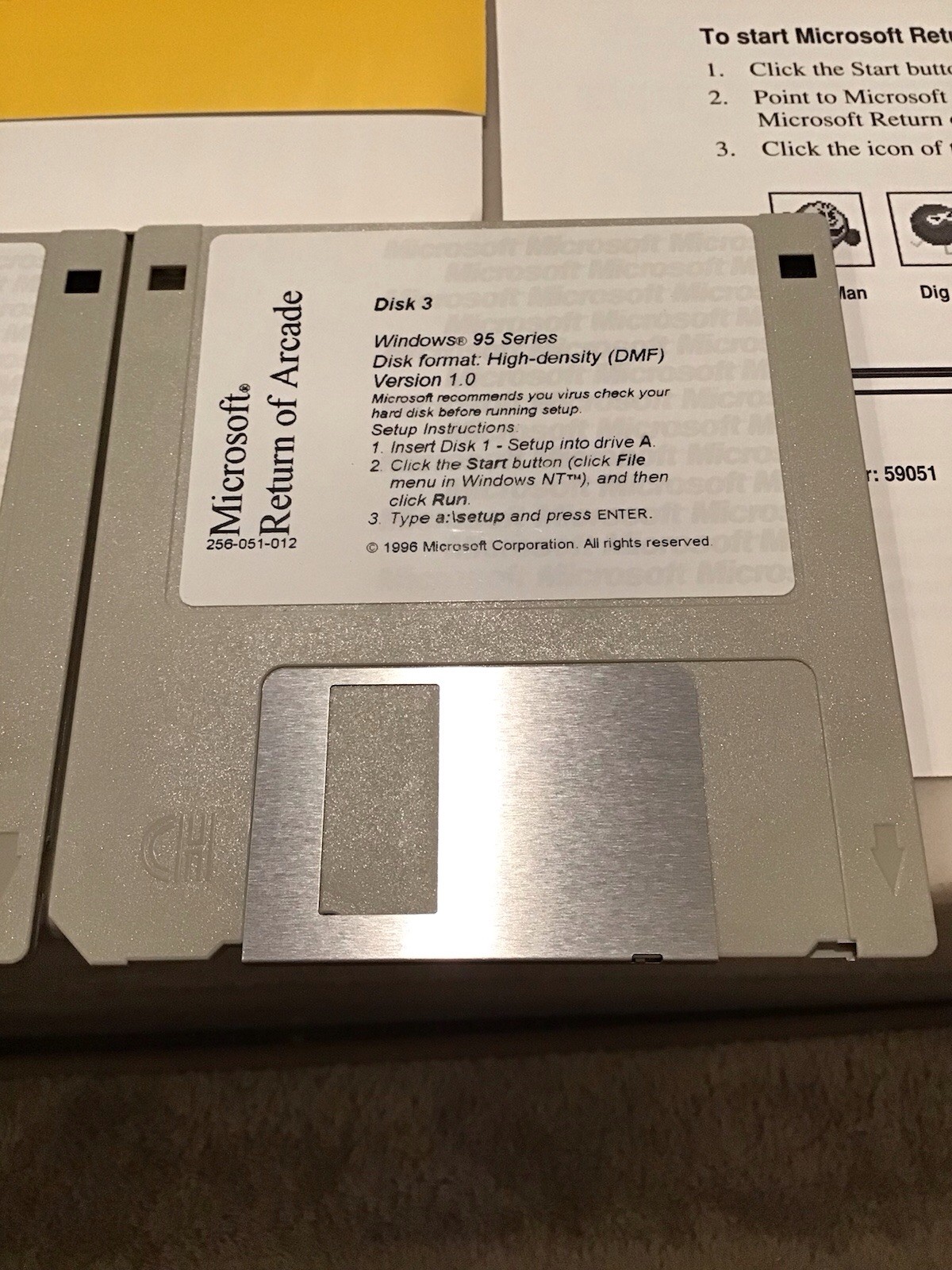 MS Home Return Of Microsoft Arcade game for Win95 3.5in Diskettes Big Box