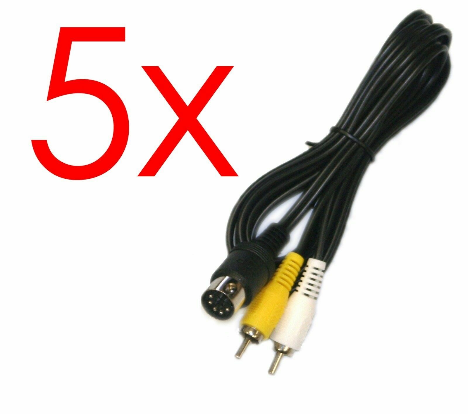 5 X Mono RCA Adapter AV Audio Video Cable Cord SEGA GENESIS MODEL 1 MK-1601 RF